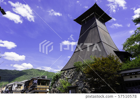 城堡鎮Izushi Kankuro Tower Rakukaku鐘樓Izushicho，豐岡市，豐岡市 57510578