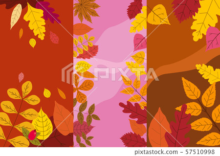 Set colorful autumn templates of autumn fallen leaves orange yellow foliage. Backgrounds social Set colorful autumn templates of autumn fallen leaves orange yellow foliage. Backgrounds social 57510998