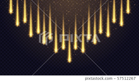 Magic golden stars light effect isolated on transparent background. Magic golden stars light effect isolated on transparent background. 57512267