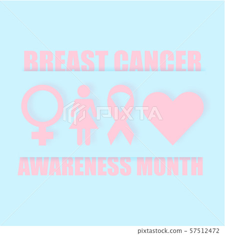 Vector Pink ribbon in Breast Cancer Awareness month symbol with brush stroke effect on blue and pink background   57512472