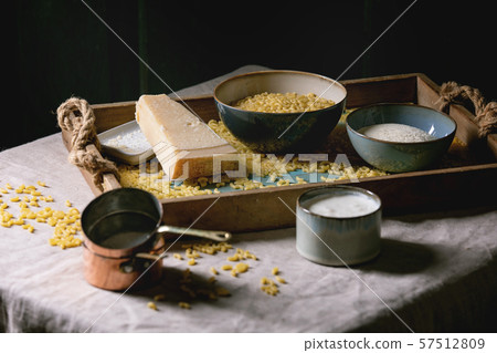 Uncooked italian pasta coquillettes 57512809