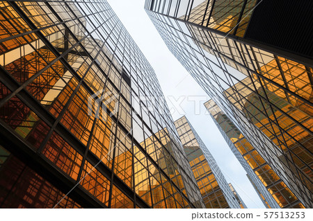 Golden building. Windows glass of modern office Golden building. Windows glass of modern office 57513253