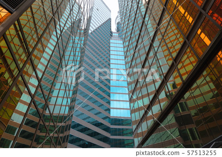Golden building. Windows glass of modern office Golden building. Windows glass of modern office 57513255