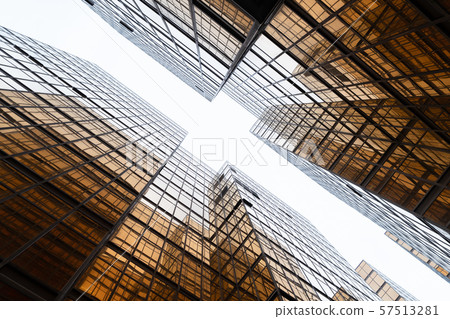 Golden building. Windows glass of modern office Golden building. Windows glass of modern office 57513281