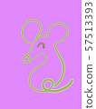 Illustration of a rat in the 2020 zodiac POP 57513393
