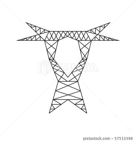 Electric power line tower pictogram. High voltage Electric power line tower pictogram. High voltage 57513398