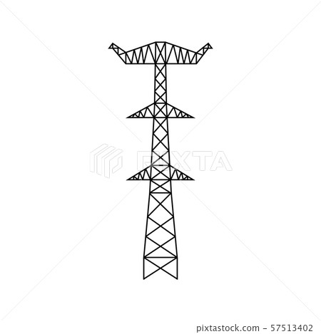High voltage electric pylon. Power line symbol. 57513402