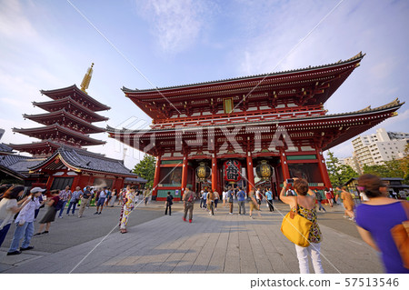 Tokyo cityscape in Japan, overlooking Sensoji Temple 57513546