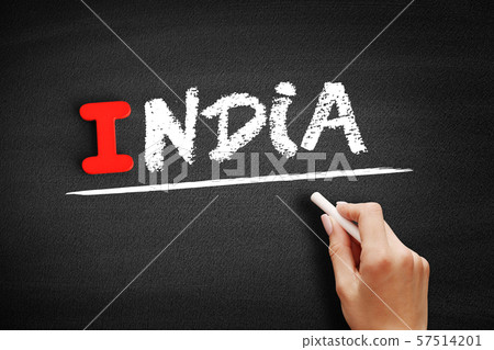 India text on blackboard 57514201