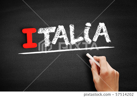 Italia text on blackboard Italia text on blackboard 57514202