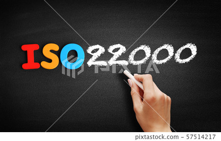 ISO 22000 standard text on blackboard 57514217