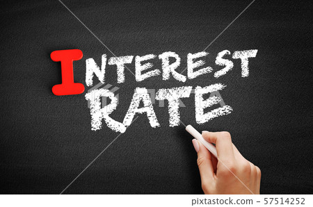 Interest Rate text on blackboard Interest Rate text on blackboard 57514252