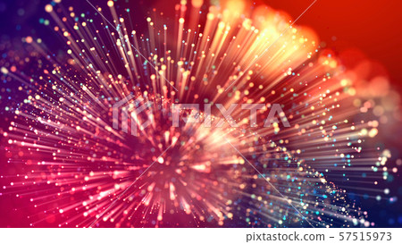Abstract explosion of multicolored shiny particles or light rays like laser show. 3d render abstract Abstract explosion of multicolored shiny particles or light rays like laser show. 3d render abstract 57515973