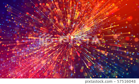 Abstract explosion of multicolored shiny particles or light rays like laser show. 3d render abstract Abstract explosion of multicolored shiny particles or light rays like laser show. 3d render abstract 57516048