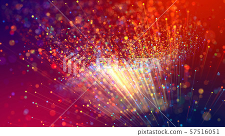 Abstract explosion of multicolored shiny particles or light rays like laser show. 3d render abstract Abstract explosion of multicolored shiny particles or light rays like laser show. 3d render abstract 57516051
