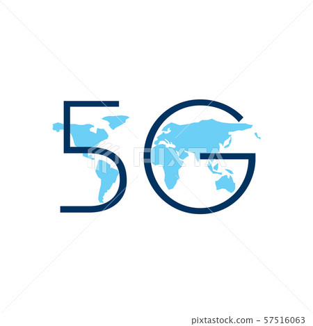 Vector logo for 5G Internet and cellular 57516063