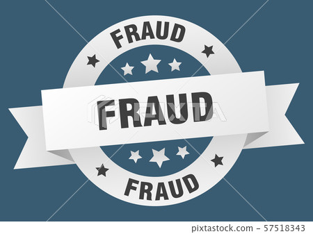 fraud ribbon. fraud round white sign. fraud 57518343