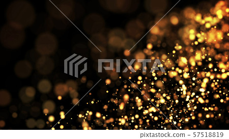 composition of gold particles with a depth of field 3d render 57518819