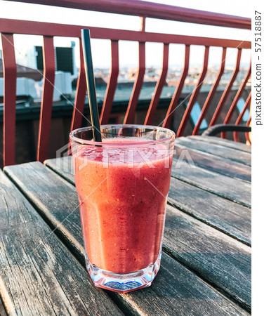 Fresh Smoothie With Raspberry And Banana 57518887