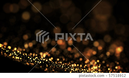 composition of gold particles with a depth of field 3d render composition of gold particles with a depth of field 3d render 57518912