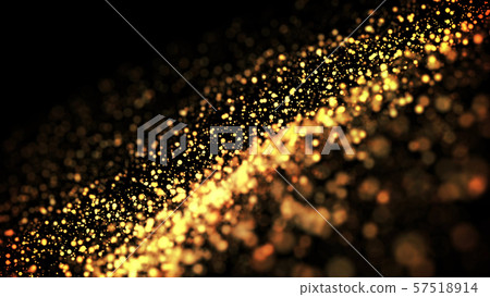 composition of gold particles with a depth of field 3d render 57518914