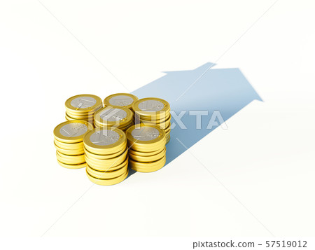growing stack of coins for finance and banking 57519012
