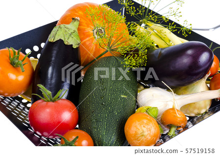 Fresh seasonal vegetables for frying in grill pan Fresh seasonal vegetables for frying in grill pan 57519158
