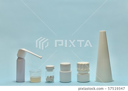A row of vials of tubes of medicine. 57519347