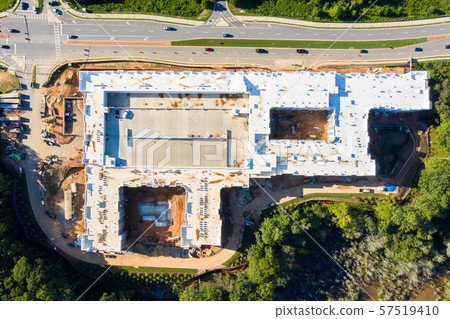 Aerial view top to bottom apartments construction in Atlanta Suburbs Aerial view top to bottom apartments construction in Atlanta Suburbs 57519410