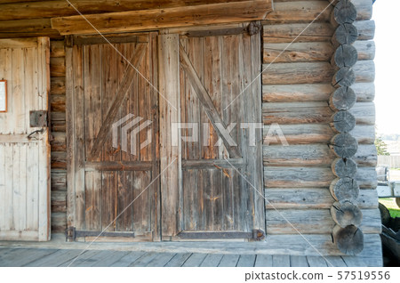 Fire depot from wood. Nizhnaya Sinyachikha. Russia Fire depot from wood. Nizhnaya Sinyachikha. Russia 57519556