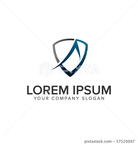 shield with letter A logo design concept template. 57520087