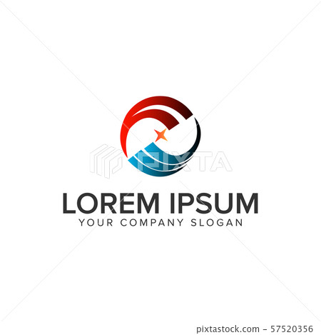 Letter F circle logo design concept template. - Stock Illustration ...