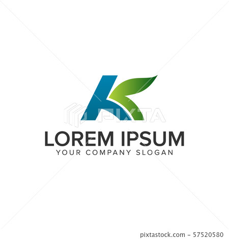 Letter K leaf Logo design concept template. fully 57520580
