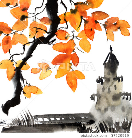 Watercolor landscape sketch Watercolor landscape sketch 57520919