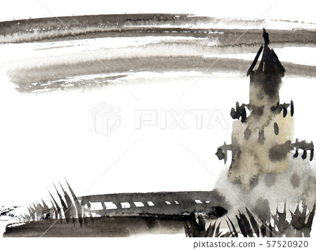 Watercolor landscape sketch Watercolor landscape sketch 57520920
