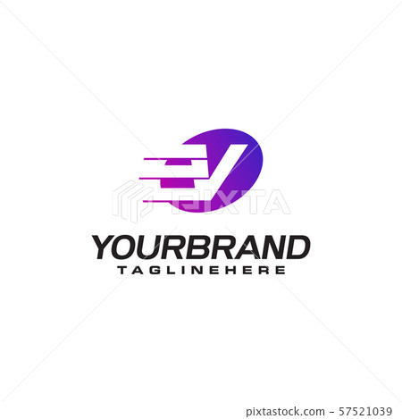 Abstract letter V logo with fast speed lines fast - Stock Illustration ...