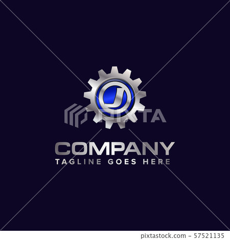 Letter J gear vector template logo. This Design is - Stock Illustration ...