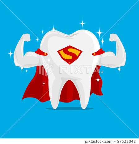 Super Tooth Hero on iSolated Background. 57522048