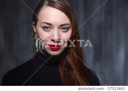 Portrait of a young adorable brunette 57522663