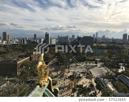 大阪城市景觀從大阪城 大阪城市景觀從大阪城 57522685
