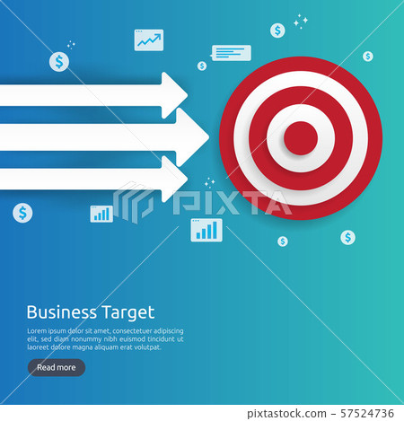 red dartboard center goal. strategy achievement 57524736