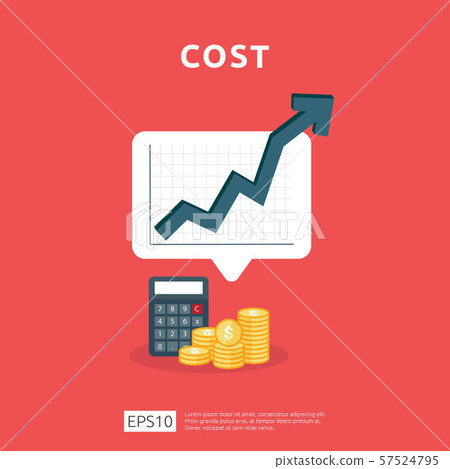 cost fee spending increase with arrow rising up cost fee spending increase with arrow rising up 57524795