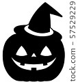 Halloween pumpkin hat silhouette 57529229
