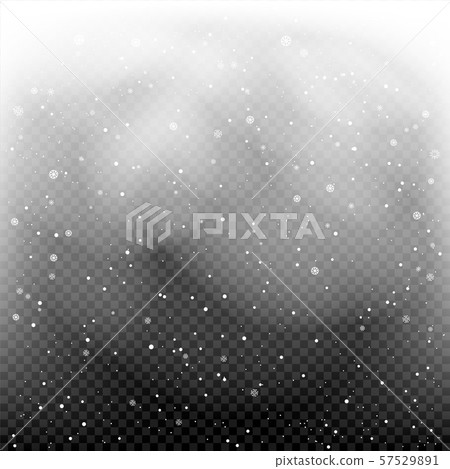 snow falls in transparent dark 57529891