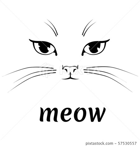 Cute Cat Icon Black Kitten Face Stock Illustration 2251314189