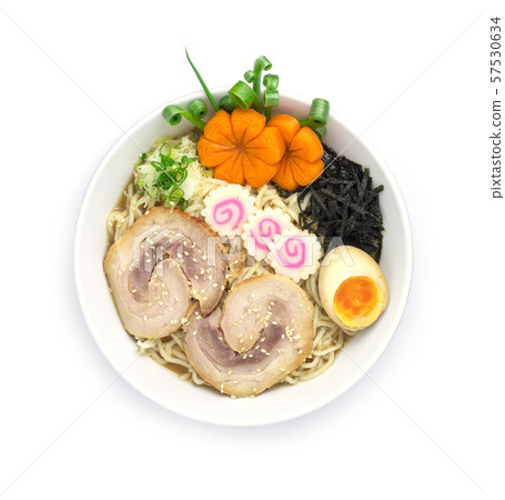 Miso Ramen thin Noodles in soy soup pork chashu Miso Ramen thin Noodles in soy soup pork chashu 57530634