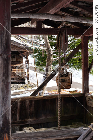 Snow Hida Folk Village Hida-no-Sato Tsurube Well Snow Hida Folk Village Hida-no-Sato Tsurube Well 57530798