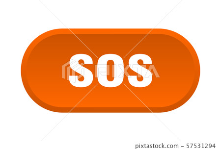 sos button. sos rounded orange sign. sos 57531294