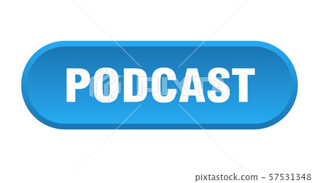 podcast button. podcast rounded blue sign. podcast - Stock Illustration ...
