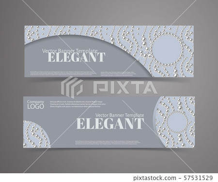 Banner template set with pearl pattern background. Banner template set with pearl pattern background. 57531529